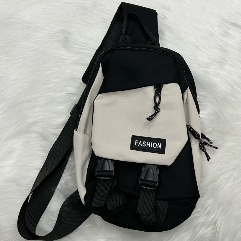 Casual Nylon Crossbody Bag Colorblock Chest Bag