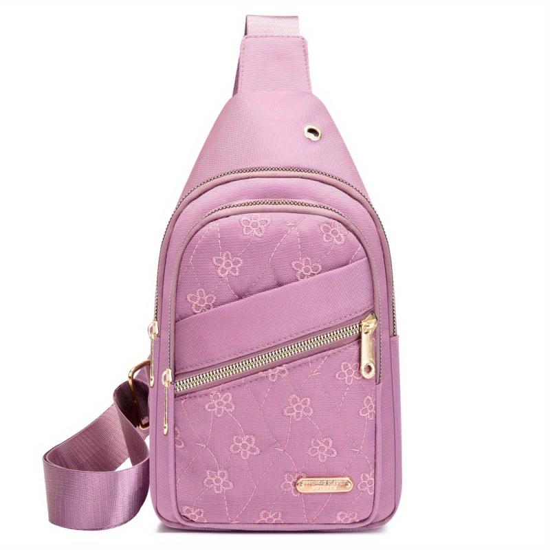 Embroidered Chest Bag Crossbody Sling & Purse