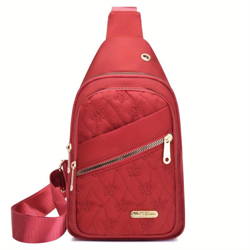 Embroidered Chest Bag Crossbody Sling & Purse