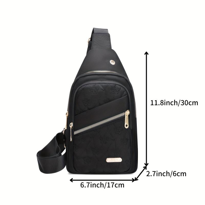 Embroidered Chest Bag Crossbody Sling & Purse