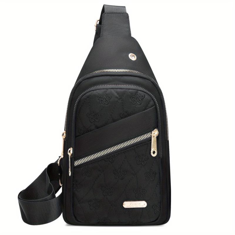 Embroidered Chest Bag Crossbody Sling & Purse