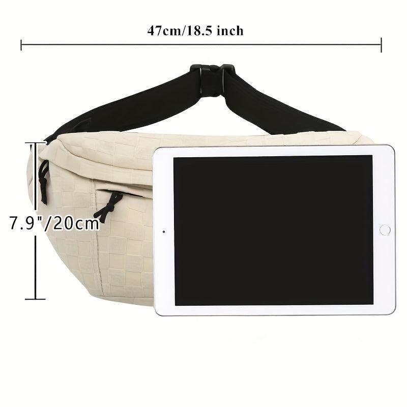 Plaid Pattern Waist Bag Sports Style Crossbody Bag