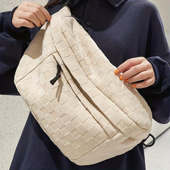 Plaid Pattern Waist Bag Sports Style Crossbody Bag