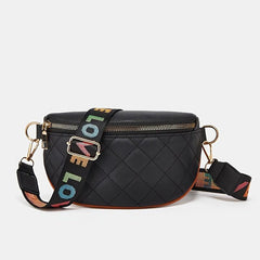 Argyle Quilted Waist Bag Faux Leather Chest Bag Women's Fanny Pack