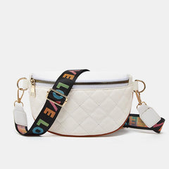 Argyle Quilted Waist Bag Faux Leather Chest Bag Women's Fanny Pack
