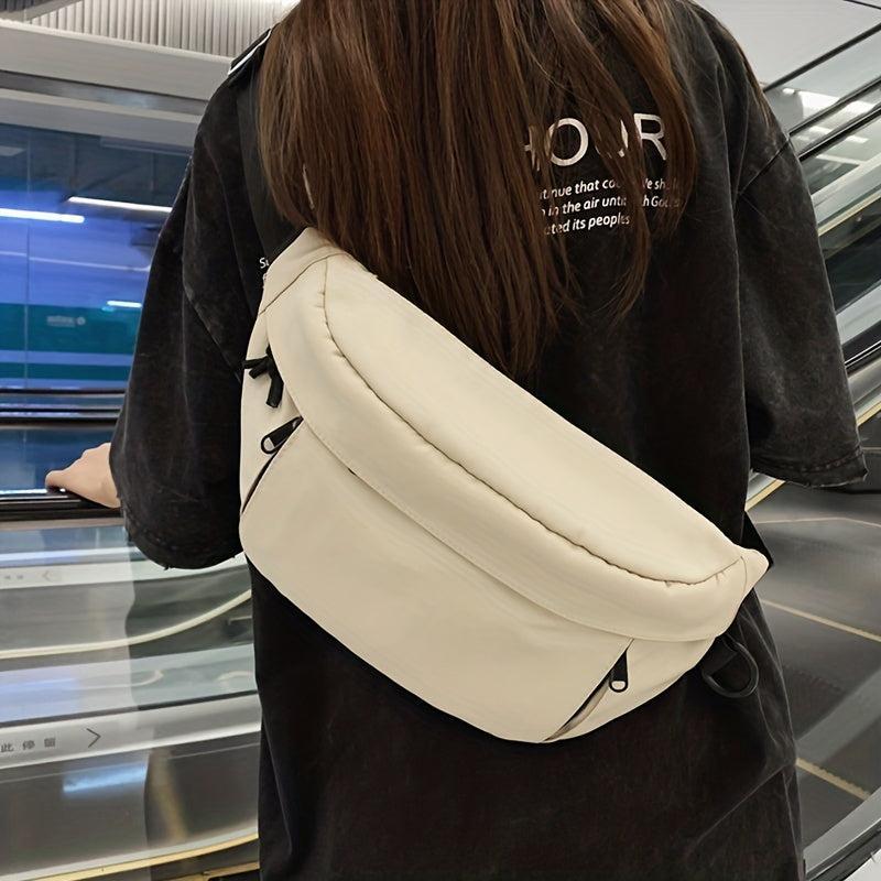 Casual Crescent Bag Zipper Crossbody Bag For Outdoor