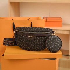 Vintage Waist Bag With Coin Purse Faux Leather Crossbody Bag