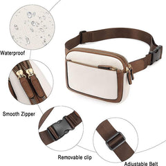 Adjustable Strap PU Leather Crossbody Bag Portable Waist Bag