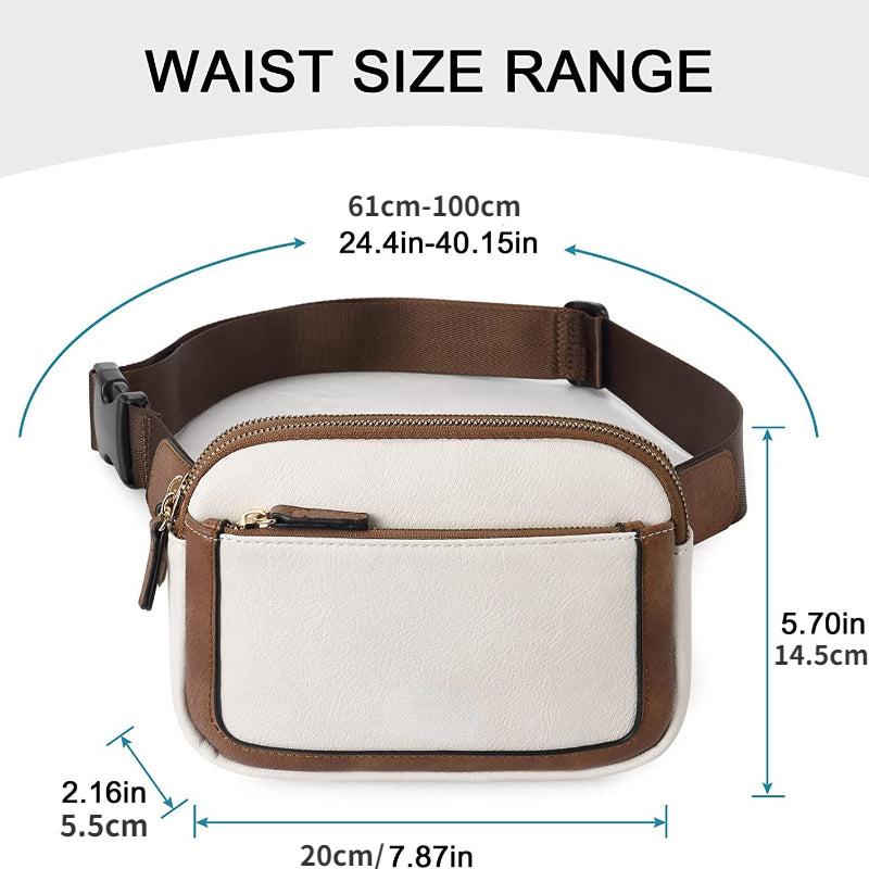 Adjustable Strap PU Leather Crossbody Bag Portable Waist Bag