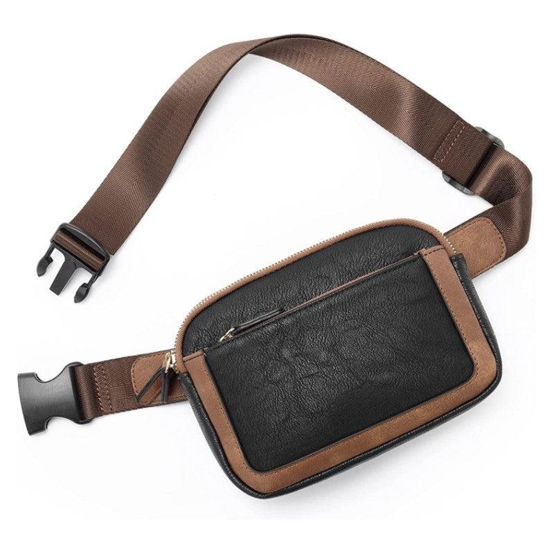 Adjustable Strap PU Leather Crossbody Bag Portable Waist Bag