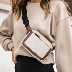 Adjustable Strap PU Leather Crossbody Bag Portable Waist Bag