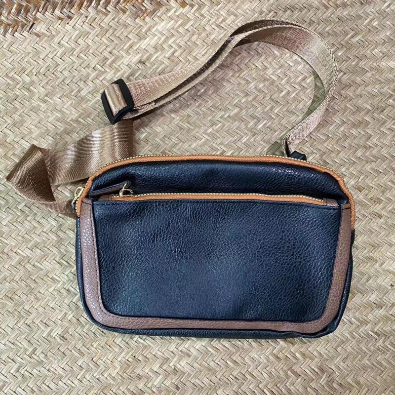 Adjustable Strap PU Leather Crossbody Bag Portable Waist Bag
