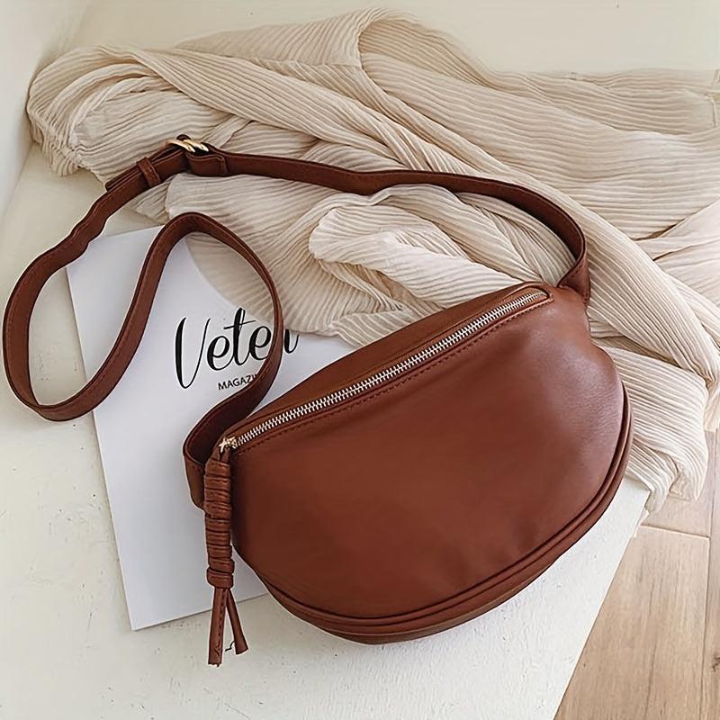 Large Capacity Crossbody Bag Solid Chest Purse Outdoor Travel Waist Bag