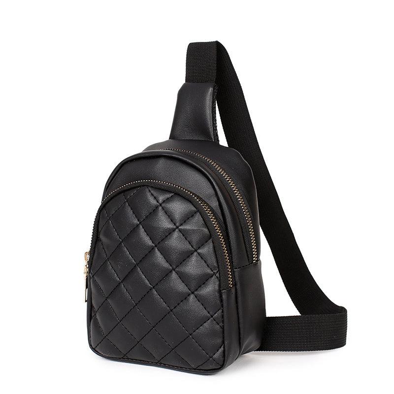 Argyle Quilted Sling Bag Double Layer Crossbody Chest Purse 5 12 6 69 2 76 Inch