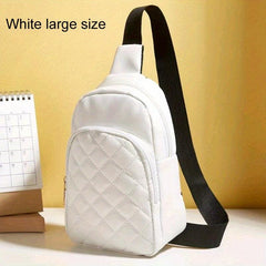 Argyle Quilted Sling Bag Double Layer Crossbody Chest Purse 5 12 6 69 2 76 Inch