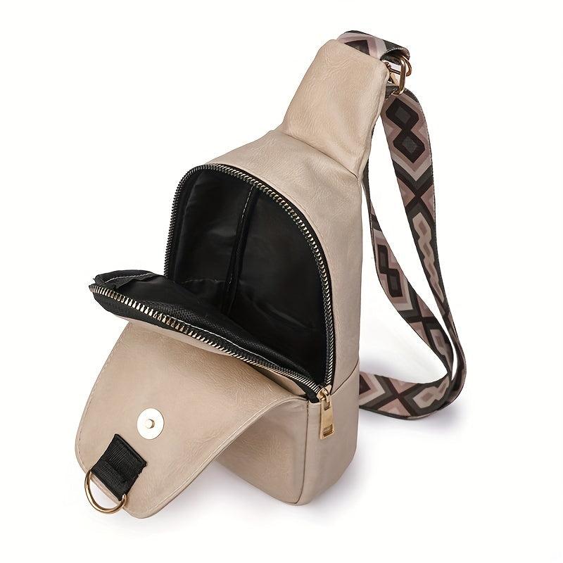 Vintage Zipper Sling Bag Classic Crossbody Bag Women's