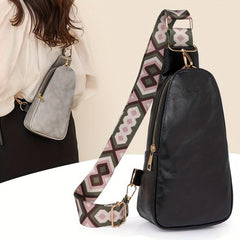 Vintage Zipper Sling Bag Classic Crossbody Bag Women's