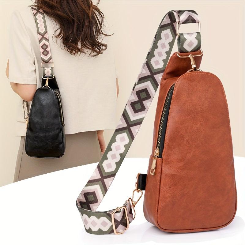 Vintage Zipper Sling Bag Classic Crossbody Bag Women's