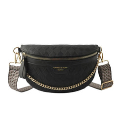 Argyle Pattern Chest Bag Zipper Crossbody Bag Women's Purse