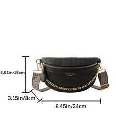 Argyle Pattern Chest Bag Zipper Crossbody Bag Women's Purse