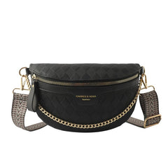 Argyle Pattern Chest Bag Zipper Crossbody Bag Women's Purse