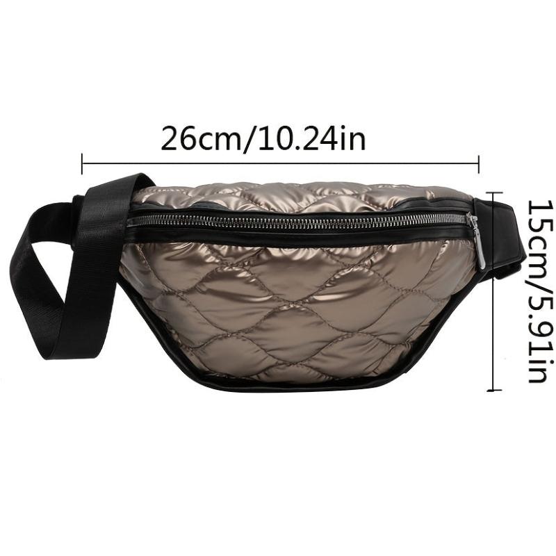 Argyle Quilted Waist Bag Padded Zipper Fanny Pack