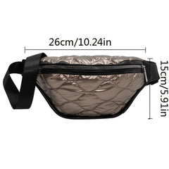 Argyle Quilted Waist Bag Padded Zipper Fanny Pack