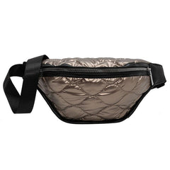 Argyle Quilted Waist Bag Padded Zipper Fanny Pack