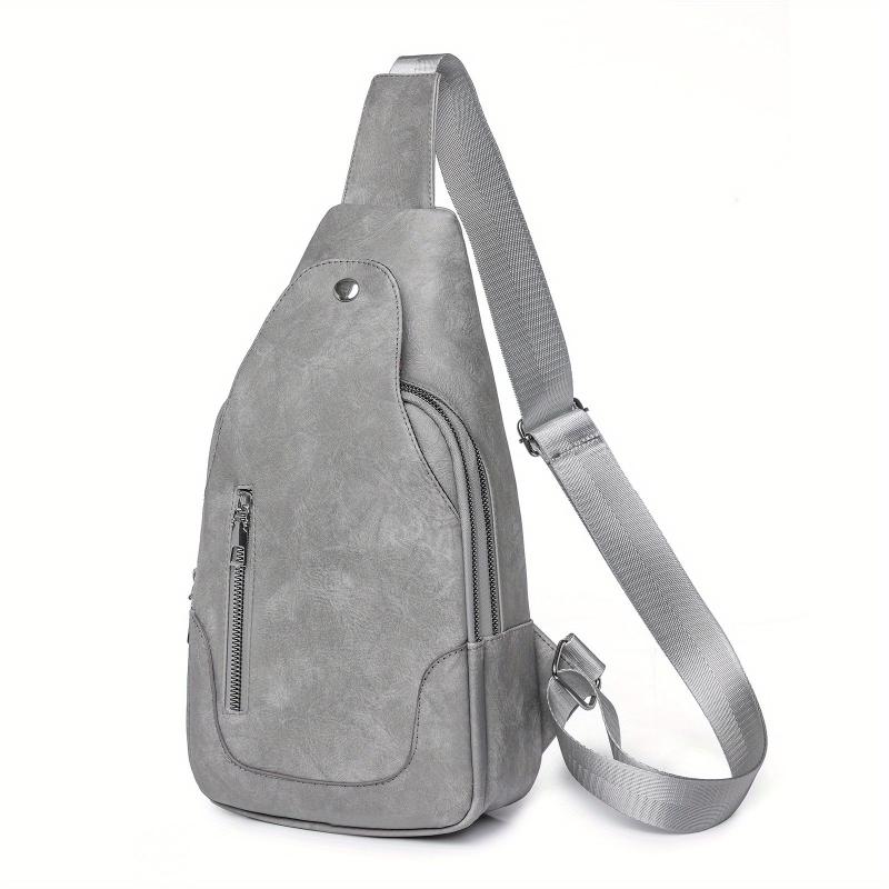 Vintage Sling Backpack PU Leather Crossbody Bag Outdoor Travel