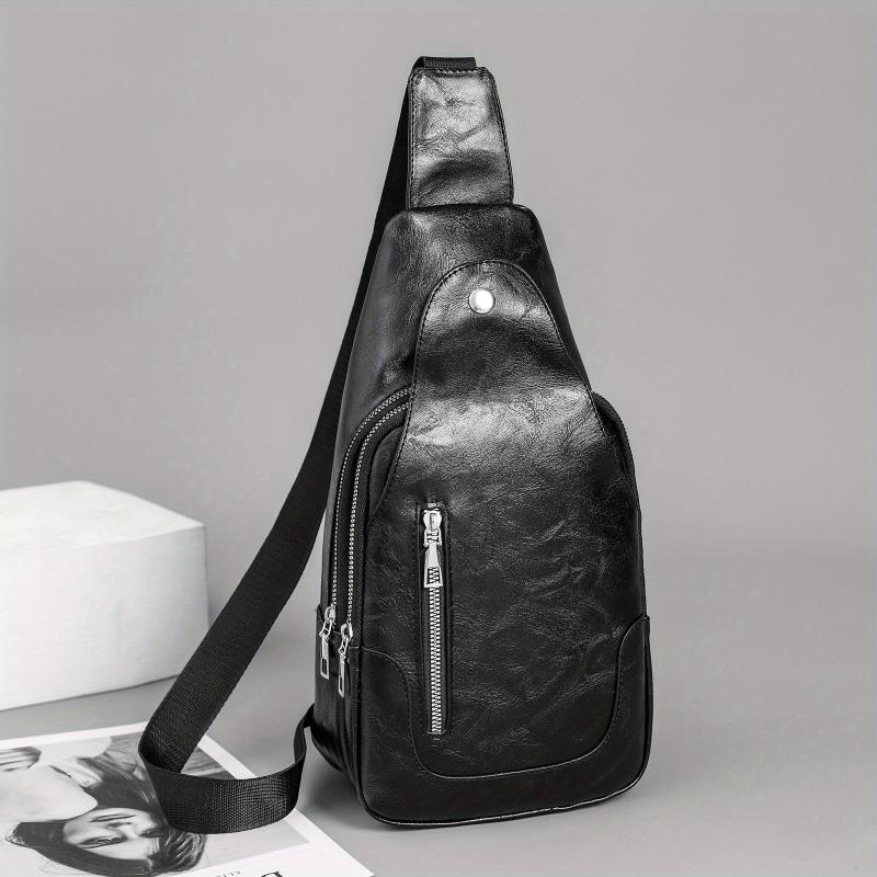Vintage Sling Backpack PU Leather Crossbody Bag Outdoor Travel