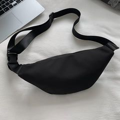Zipper Closure Waist Crossbody Bag Adjustable Straps Nylon Chest Bag