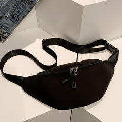 Zipper Closure Waist Crossbody Bag Adjustable Straps Nylon Chest Bag