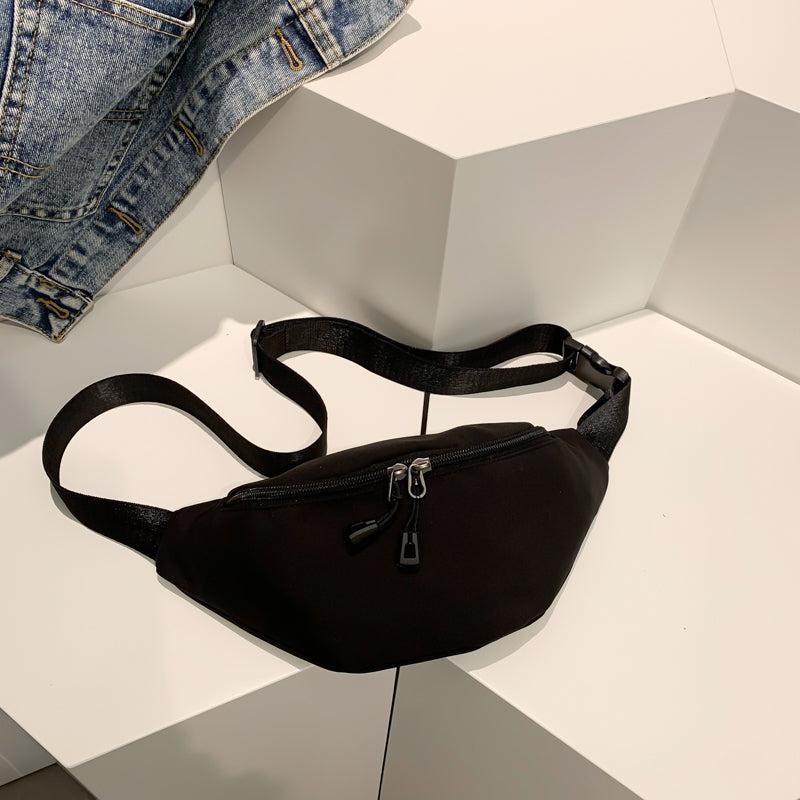 Zipper Closure Waist Crossbody Bag Adjustable Straps Nylon Chest Bag