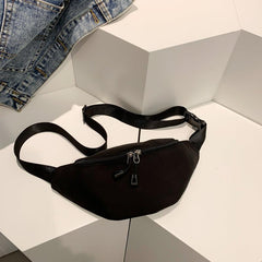 Zipper Closure Waist Crossbody Bag Adjustable Straps Nylon Chest Bag