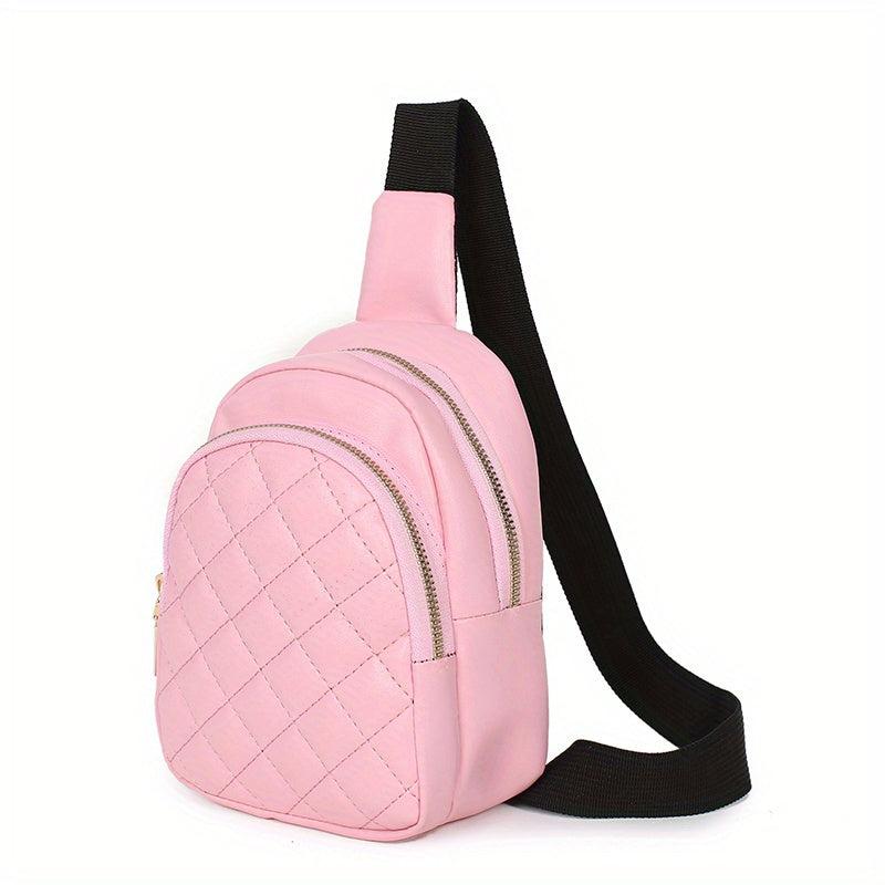 Quilted Sling Bag Solid Casual PVC Waist Bag Women's Portable Fanny Pack