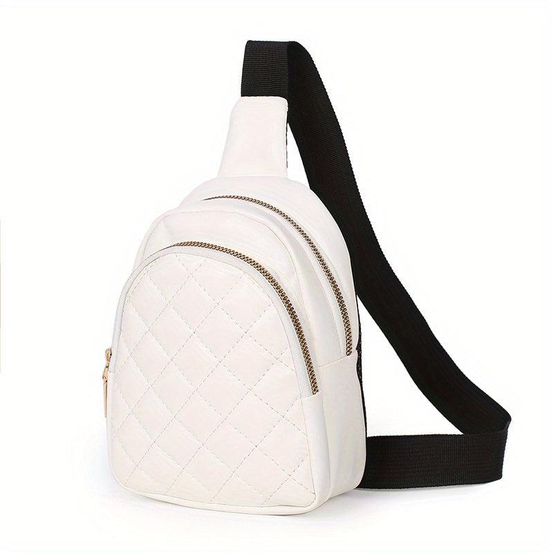Quilted Sling Bag Solid Casual PVC Waist Bag Women's Portable Fanny Pack