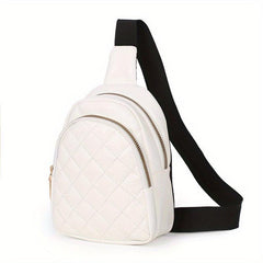 Quilted Sling Bag Solid Casual PVC Waist Bag Women's Portable Fanny Pack