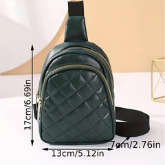 Quilted Sling Bag Solid Casual PVC Waist Bag Women's Portable Fanny Pack