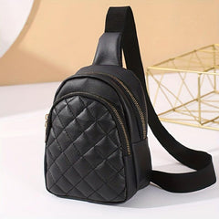 Quilted Sling Bag Solid Casual PVC Waist Bag Women's Portable Fanny Pack