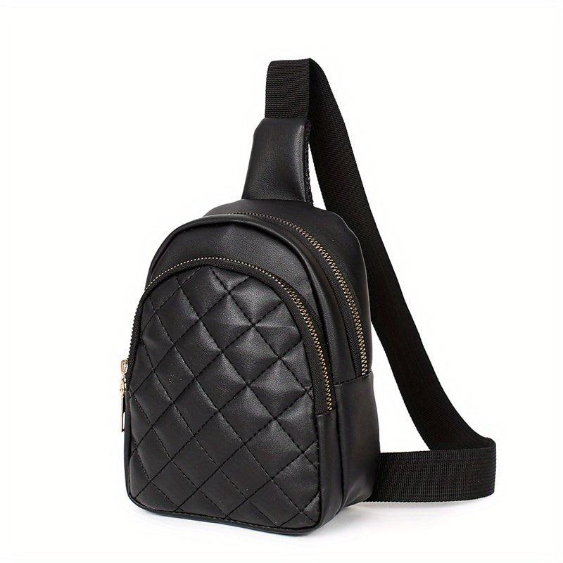 Quilted Sling Bag Solid Casual PVC Waist Bag Women's Portable Fanny Pack