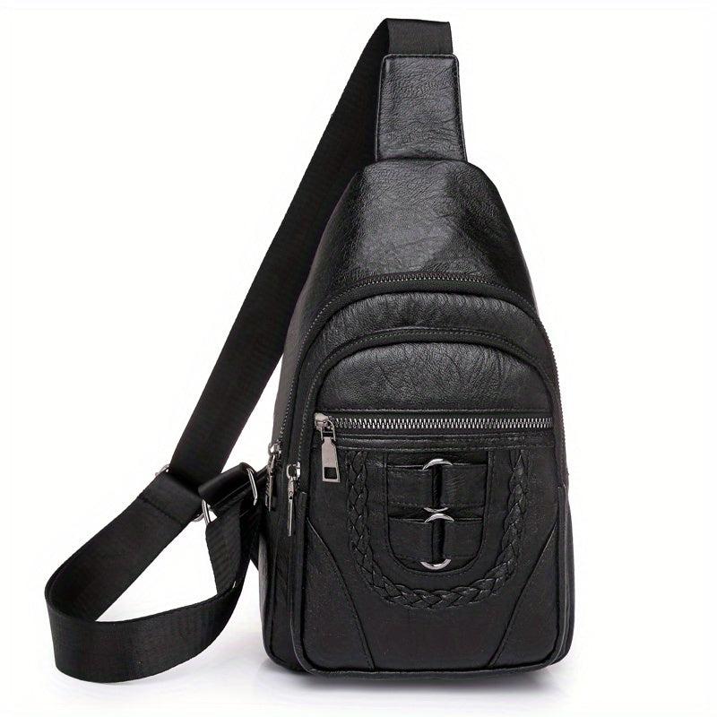 Vintage Braid Detail Chest Bag Sling Bag Crossbody Bag