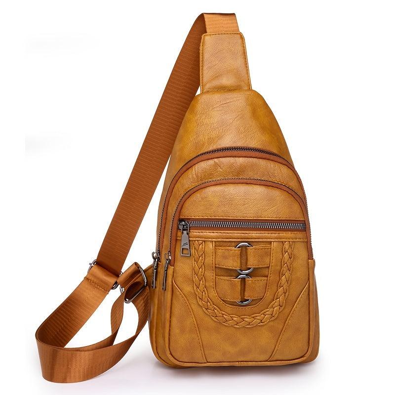 Vintage Braid Detail Chest Bag Sling Bag Crossbody Bag