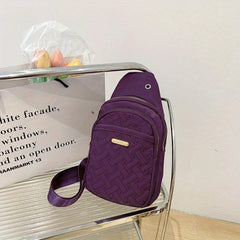 Heart Embroidery Chest Bag Women's Crossbody Sling Purse