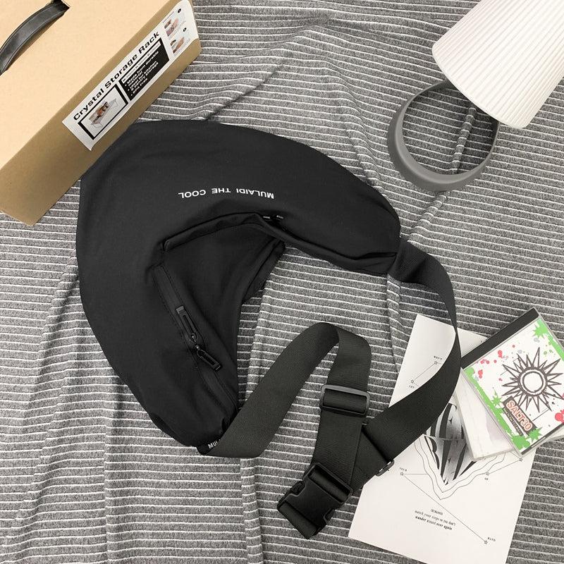 Letter Graphic Crossbody Bag Nylon Hobo Bag For Travel Hiking Cycling