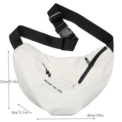 Letter Graphic Crossbody Bag Nylon Hobo Bag For Travel Hiking Cycling