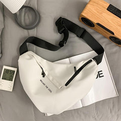 Letter Graphic Crossbody Bag Nylon Hobo Bag For Travel Hiking Cycling