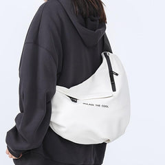 Letter Graphic Crossbody Bag Nylon Hobo Bag For Travel Hiking Cycling