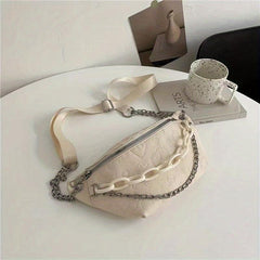 Cartoon Graffiti Chest Bag Zip Crossbody Bag Embossed Acrylic Strap