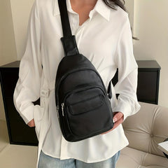 Minimalist PU Leather Sling Bag for Women