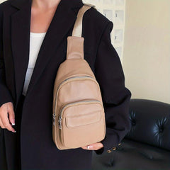 Minimalist PU Leather Sling Bag for Women